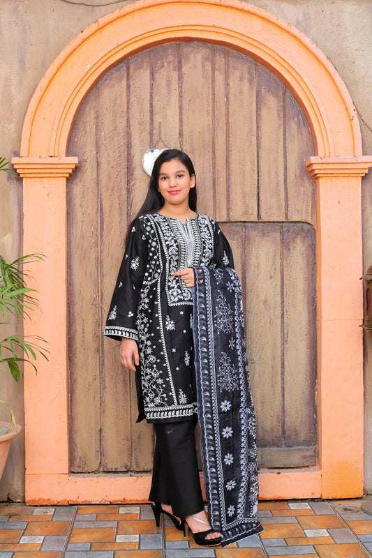 Black  ,Ready to wear , 3 Pc